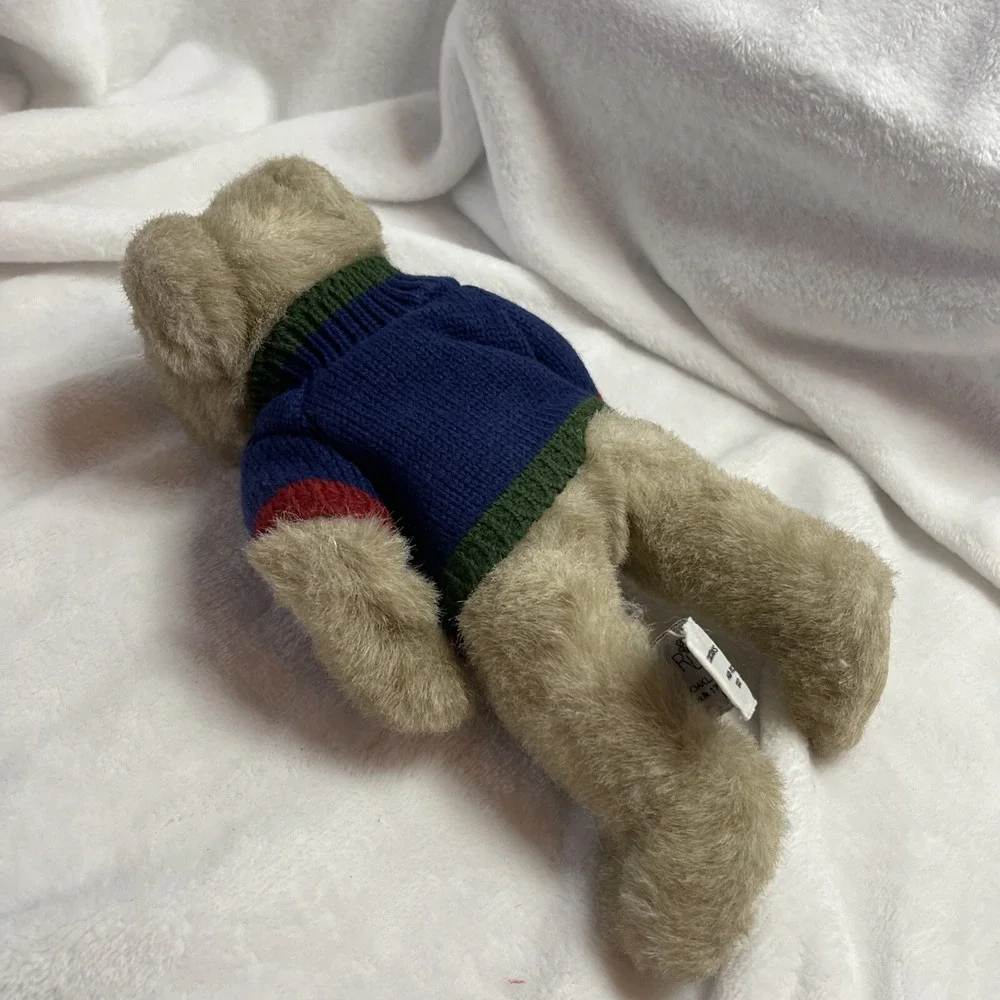 Christmas Teddy Bear Blue Knit Sweater Holiday Snowman Plush Stuffed Animal‎